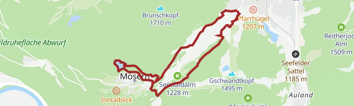 Route map: Rundwanderung von Seefeld zum Möserer See